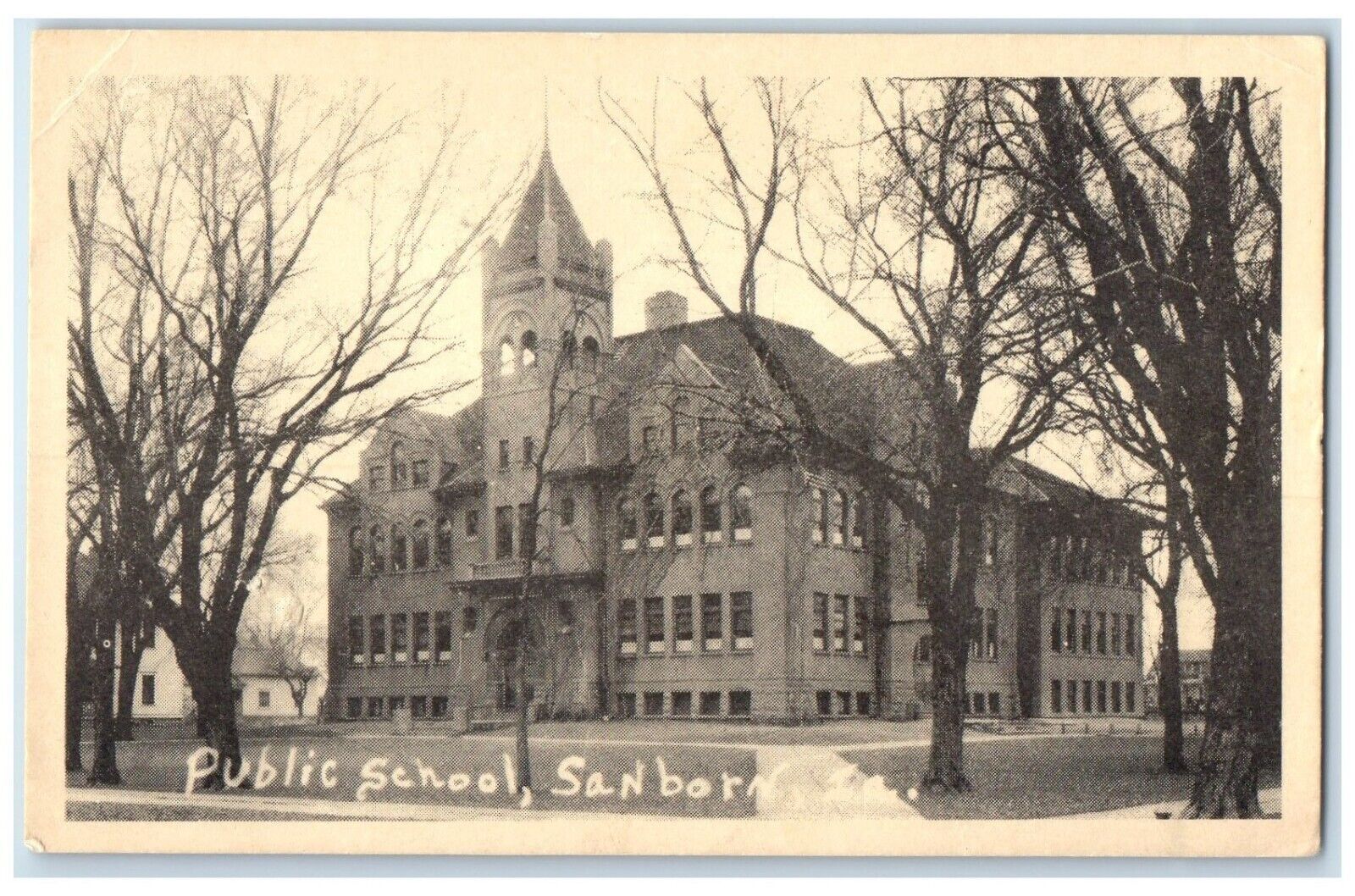 1978 Public School Centennial Exterior Building Sanborn Iowa IA Vintage Postcard