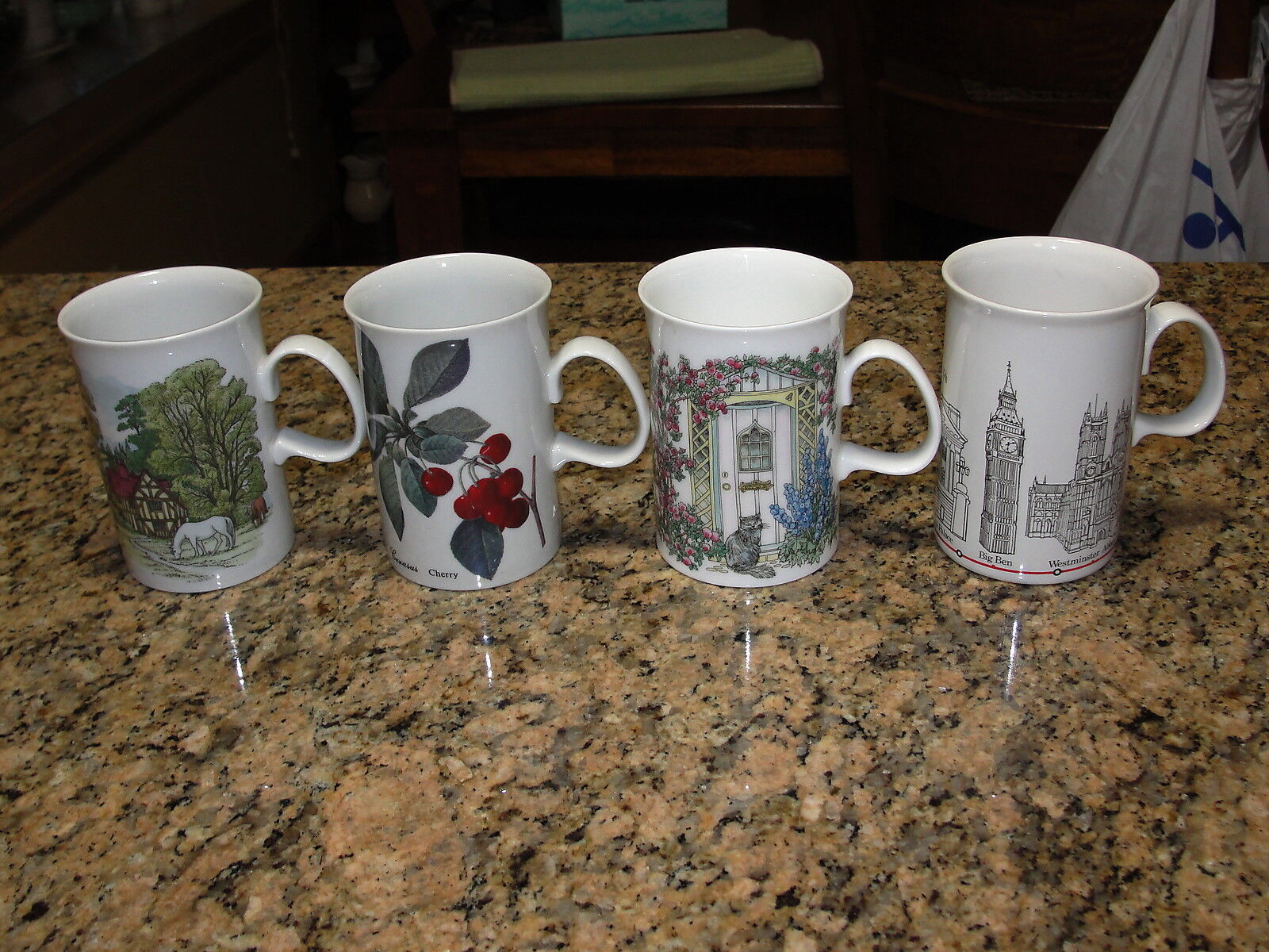 4 Different Dunoon Porcelain Mugs