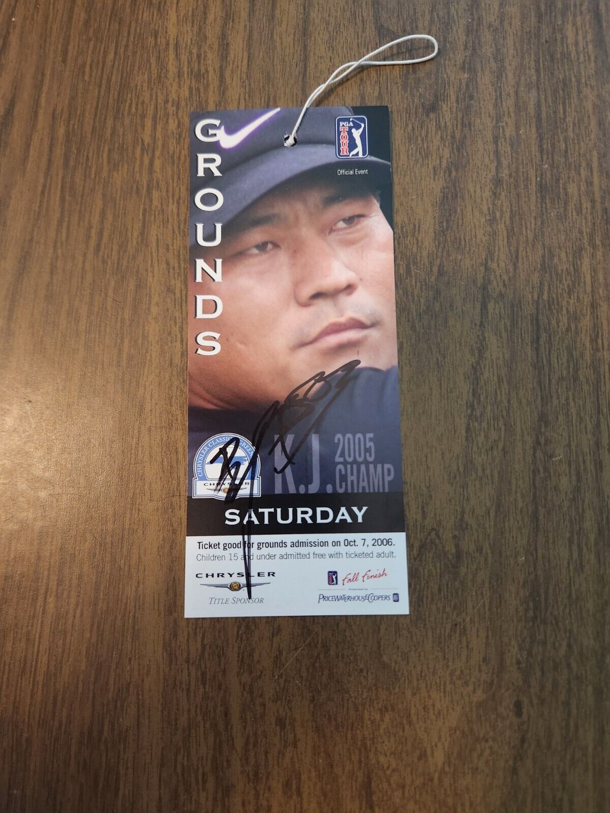 K.J. Choi Autographed 2006 Chrysler Classic of Greensboro PGA Tour Ticket