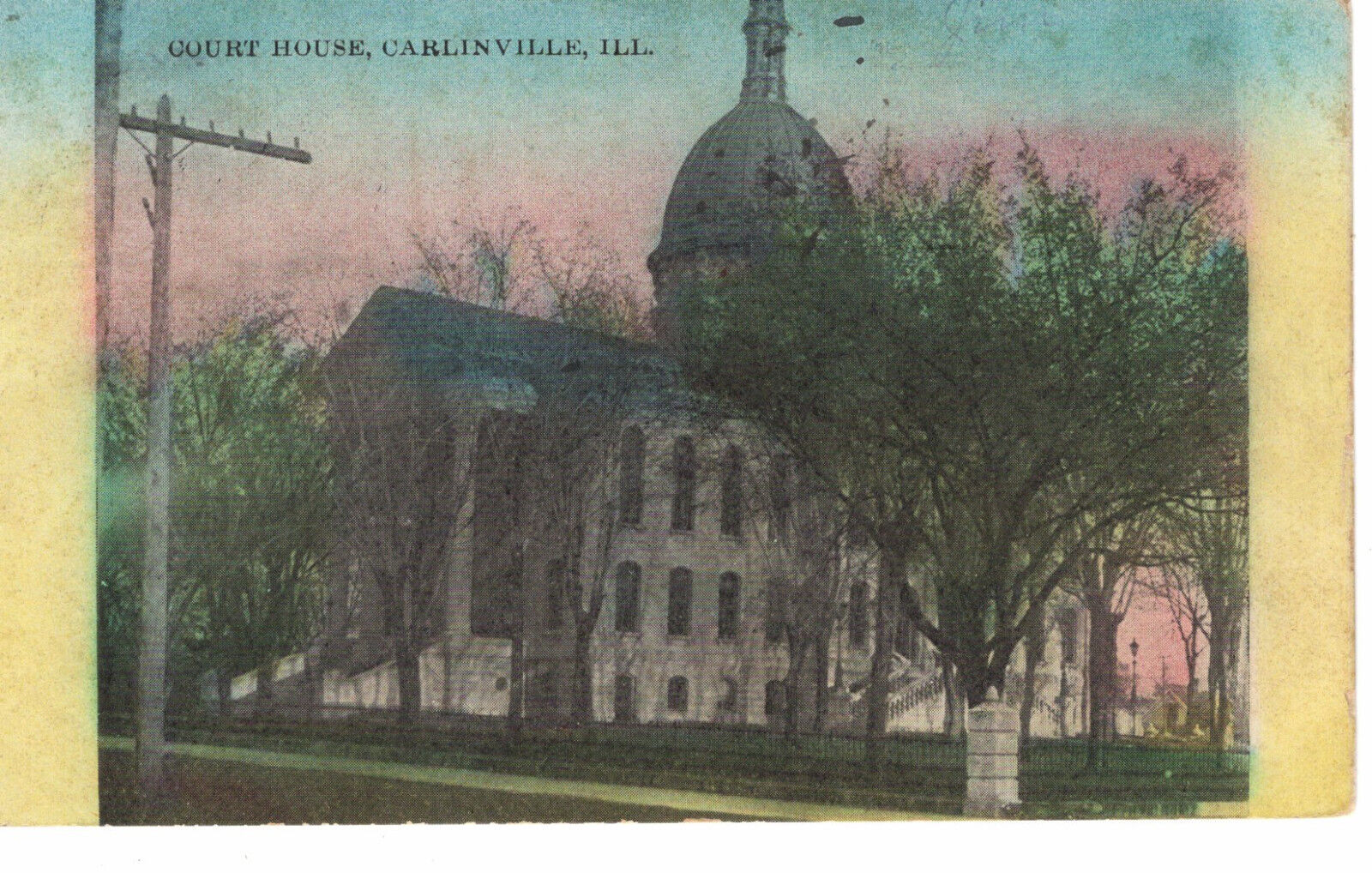 Vintage Postcard IL Carlinville Court House c1910 -1170