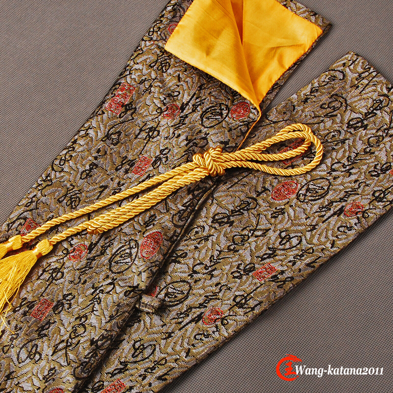 100CM/39\'\' Kanji Style Silk Sword Bag for Japanese Wakizashi Protection/Storage