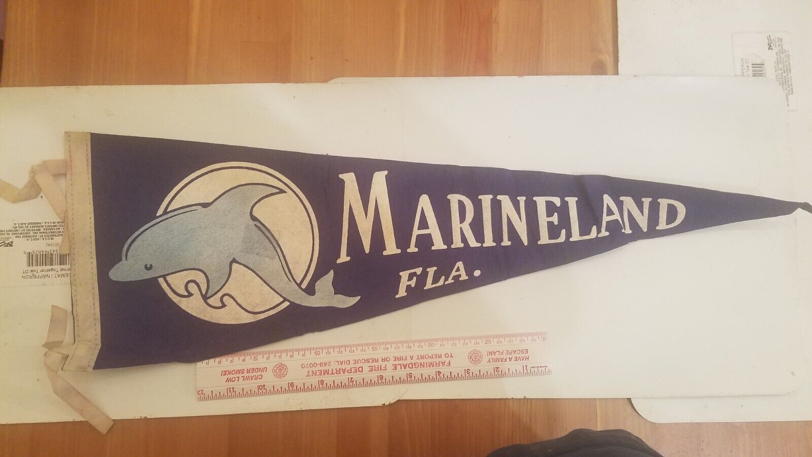 Vintage Marineland Florida Souvenir Felt Pennant Banner 26\