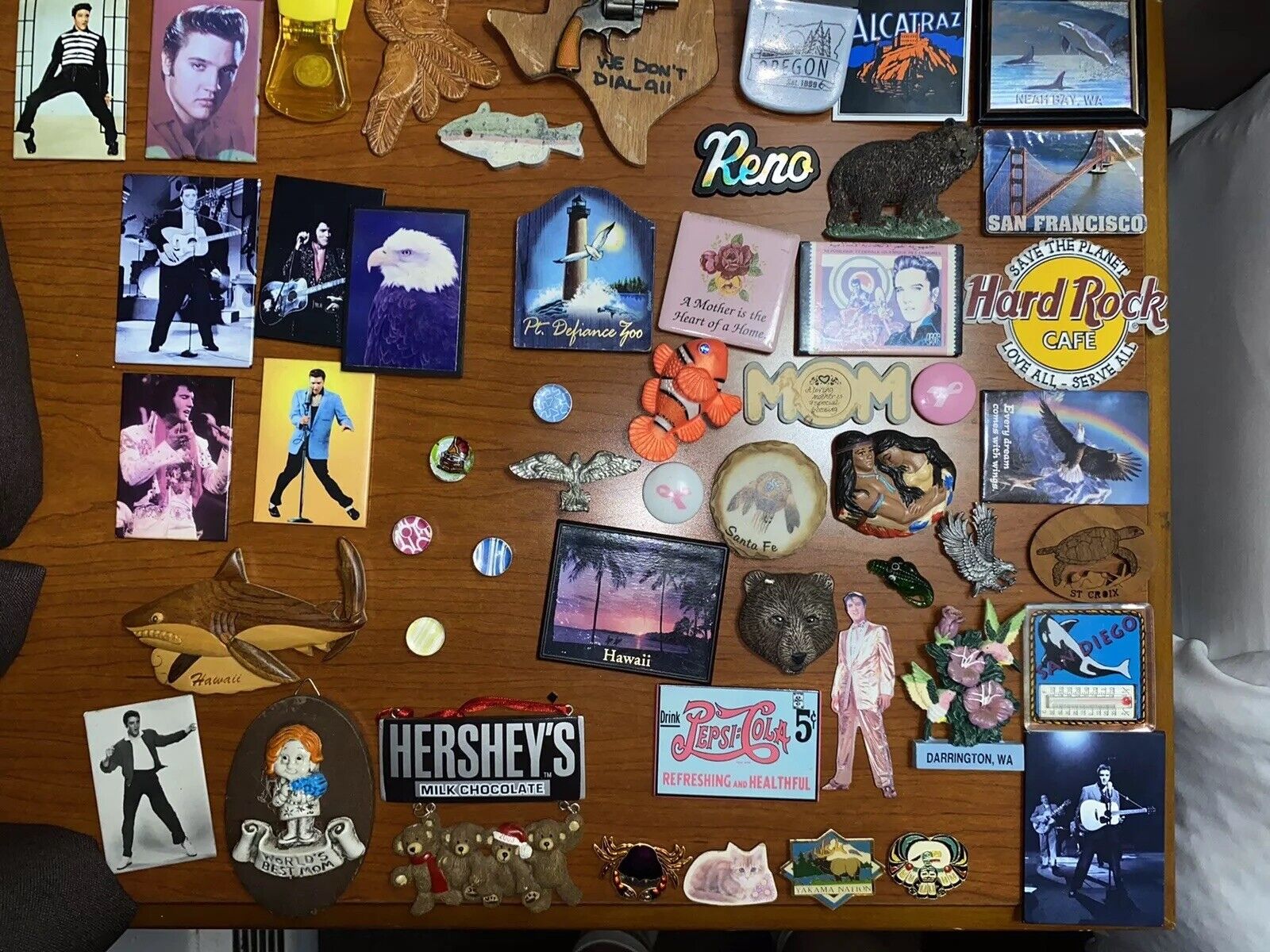 Vintage Lot Of 60 Refrigerator Magnets Elvis, Pepsi, Native, States, Plush