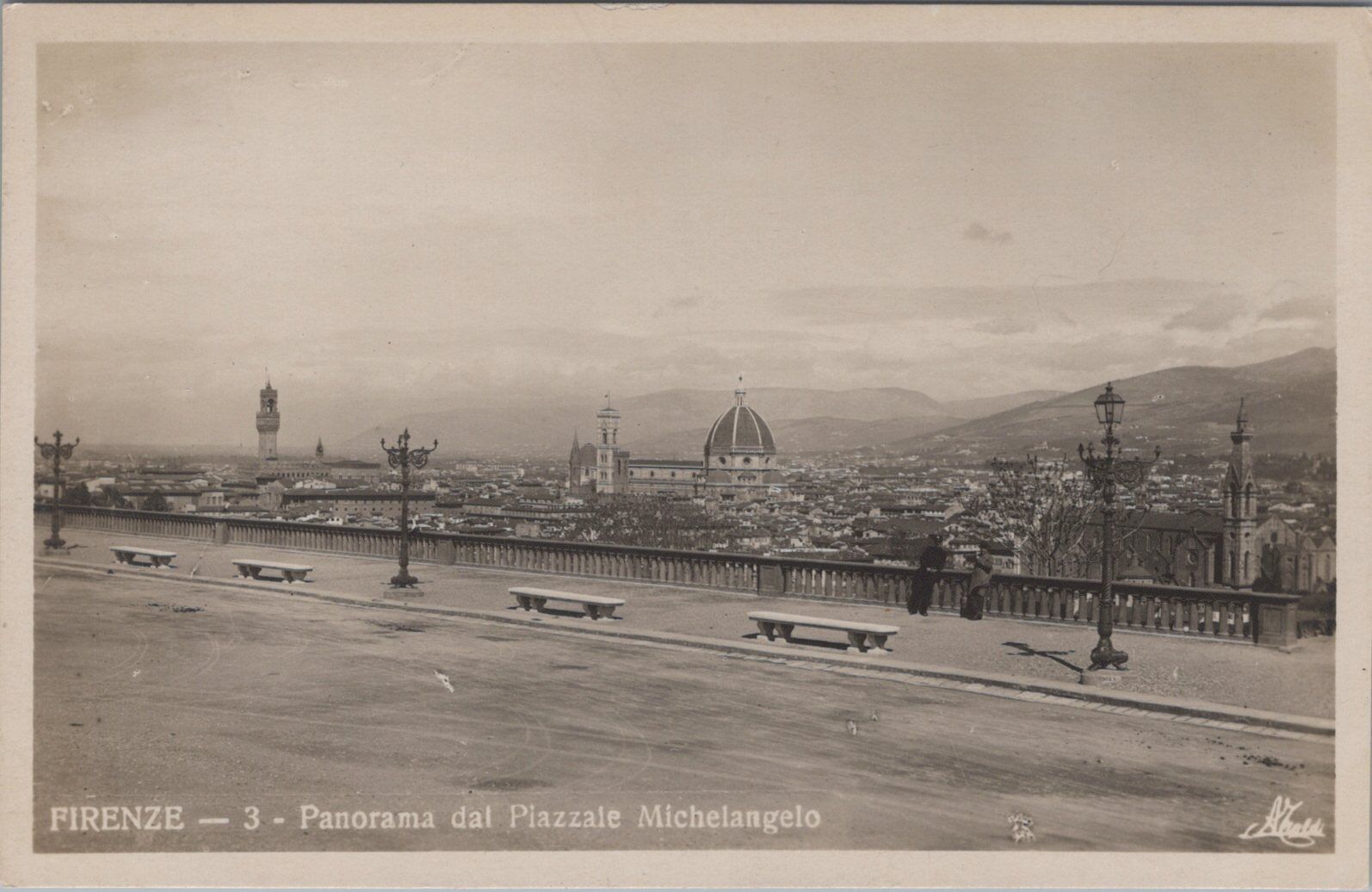 Panorama from Piazzale Michelangelo,Firenze,Italy RPPC Vintage Photo Postcard