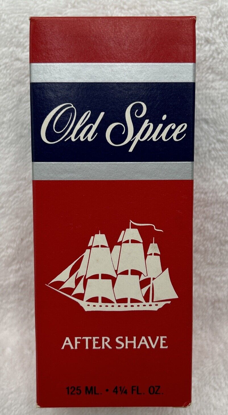 New 1980 Old Spice After Shave With Milk Glass Bottle Unopened In Original Box