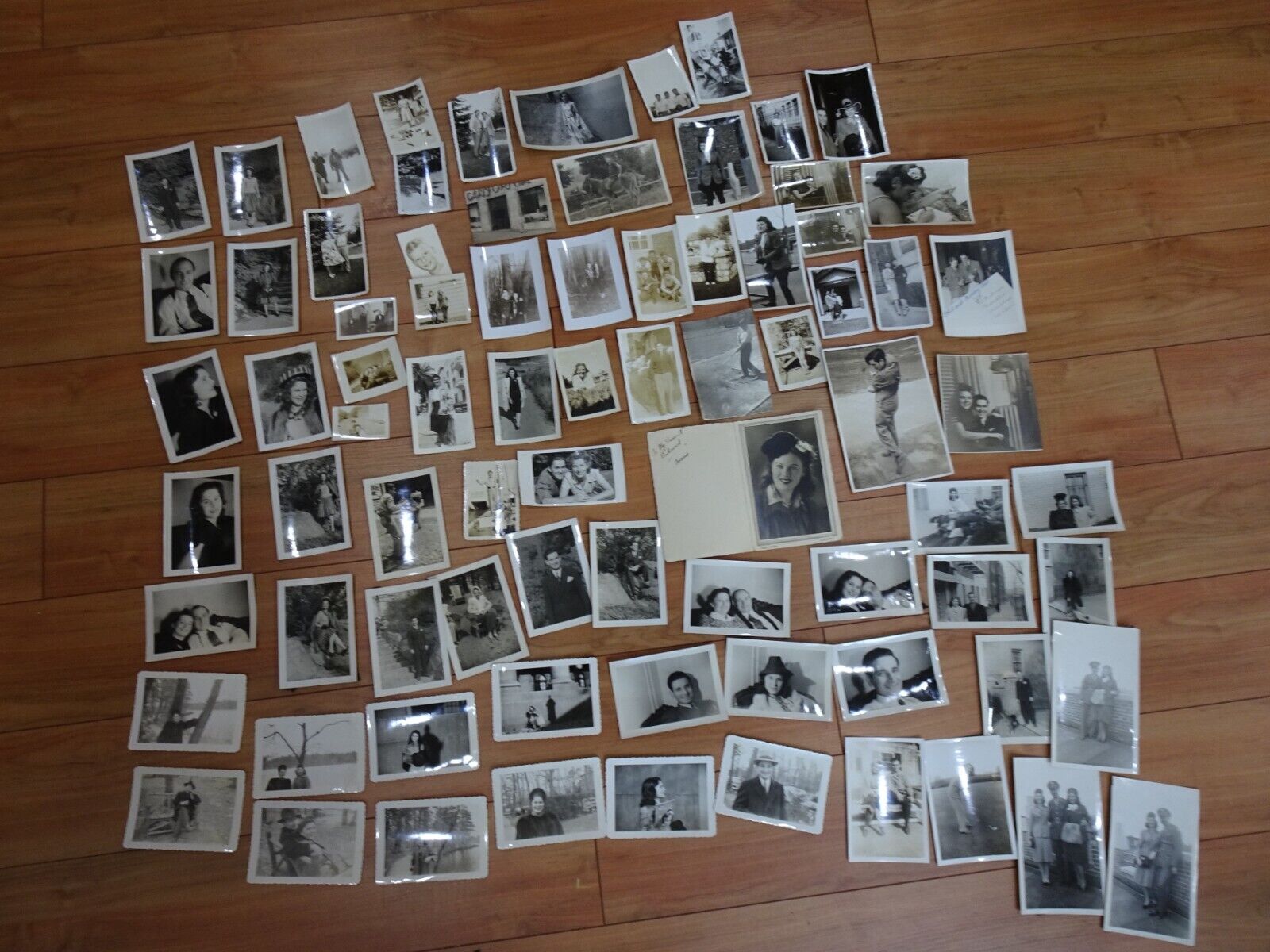 Lot of 80 1940\'s Black & White Photographs People, poses, snapshots