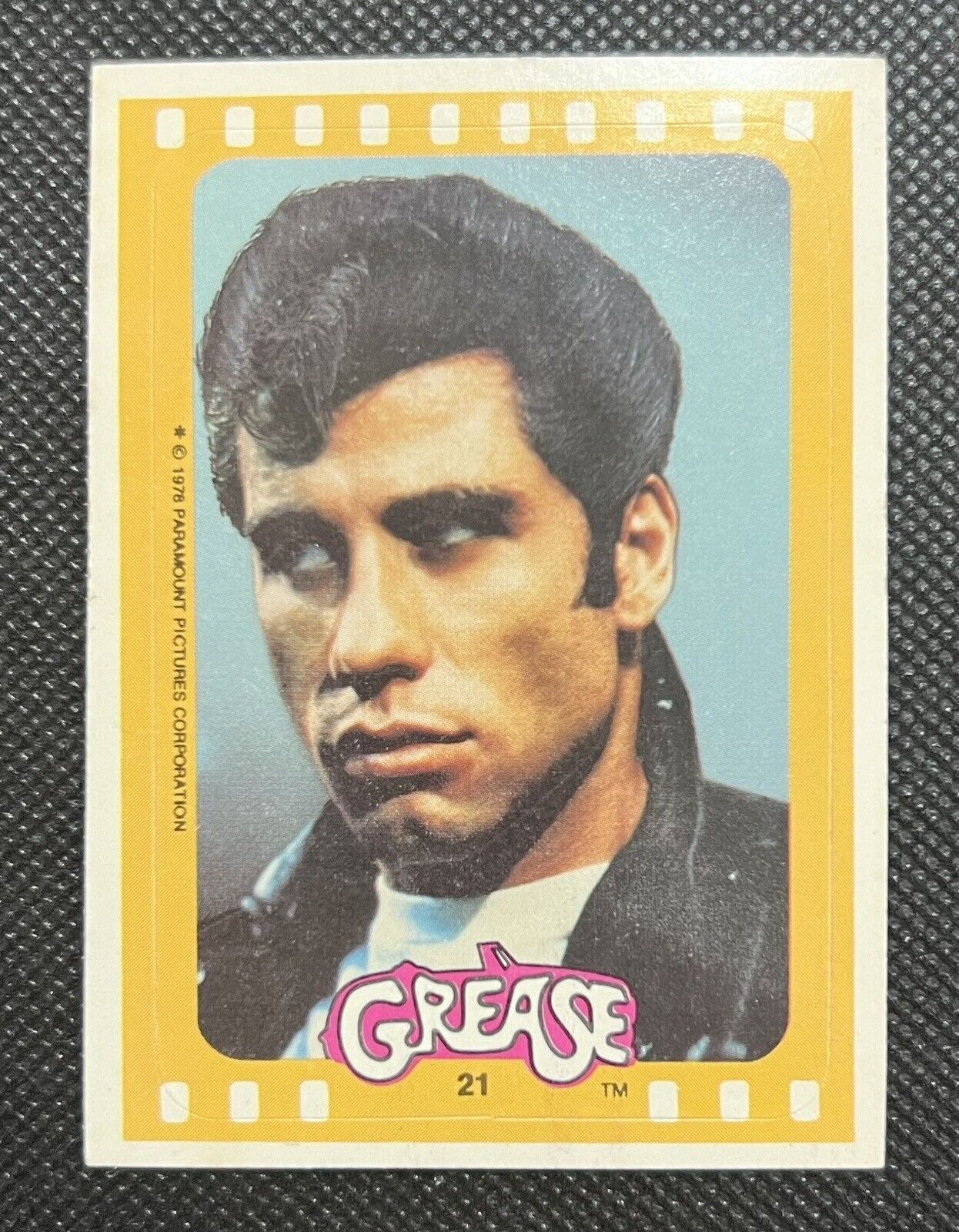 Grease Danny 1978 Topps #21 Sticker Card John Travolta