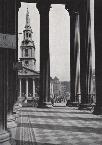 St. Martin\'s-in-the-Fields. E.O. HOPP�. London 1930 old vintage print picture