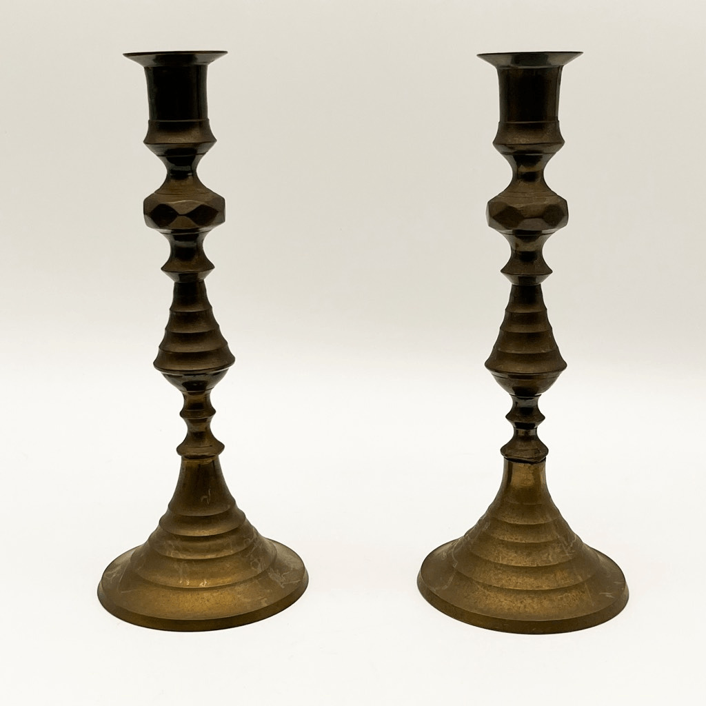 Vintage Brass Candle Sticks - Set of 2 Made in India, Home Decor Regency