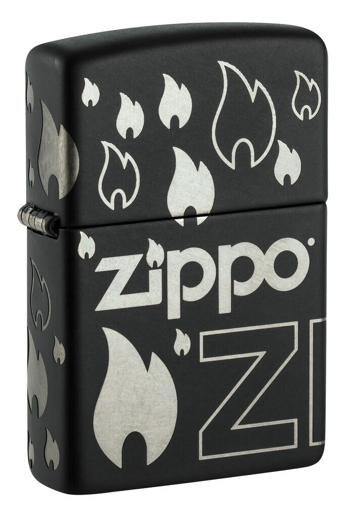 Zippo 48908 Windproof 360 Degree Zippo Logo & Flame Lighter, New In Box