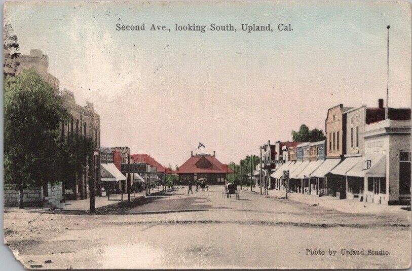 UPLAND, California Hand-Colored Postcard \