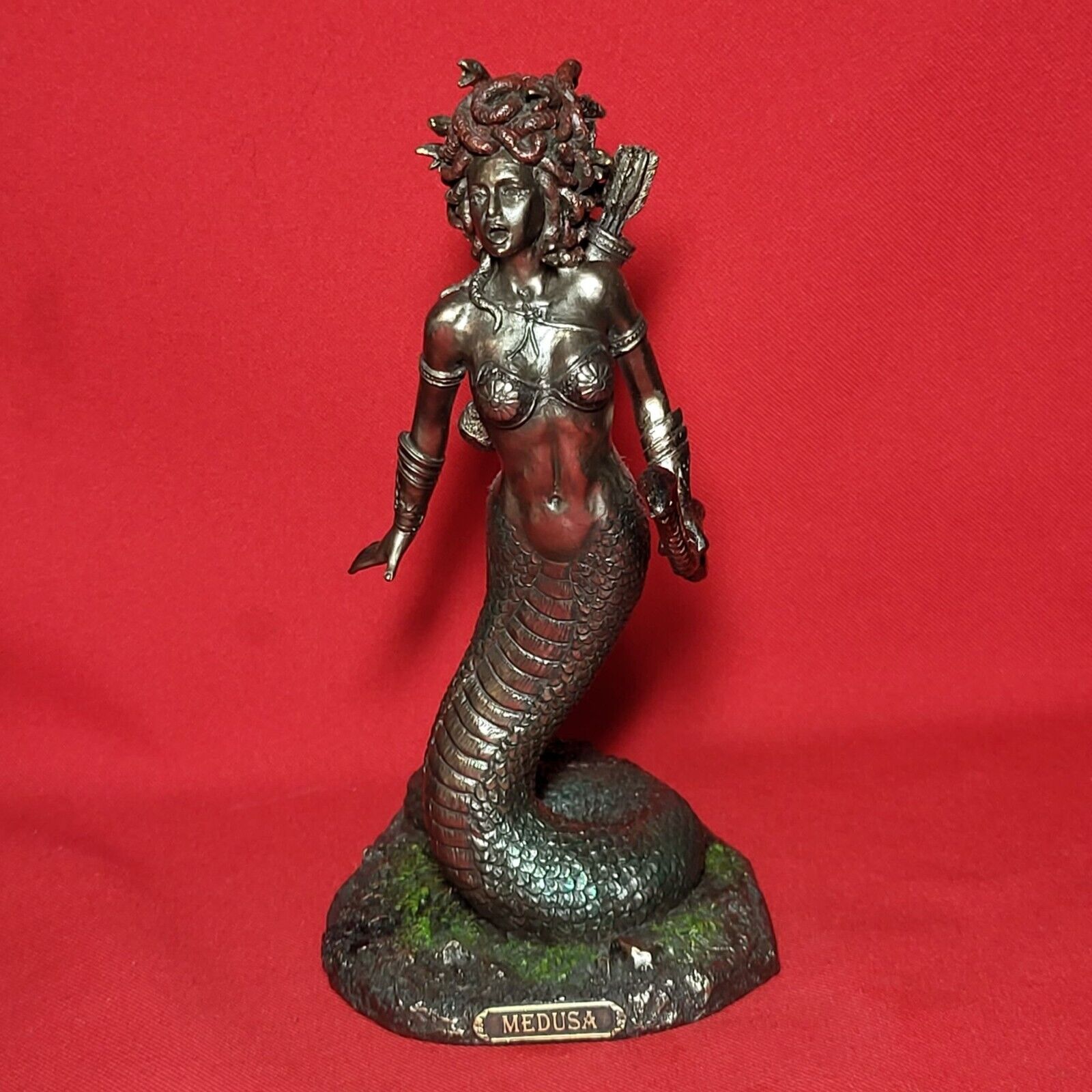 Veronese Design Medusa Greek Gorgon Serpent Monster Standing Holding Bow Statue