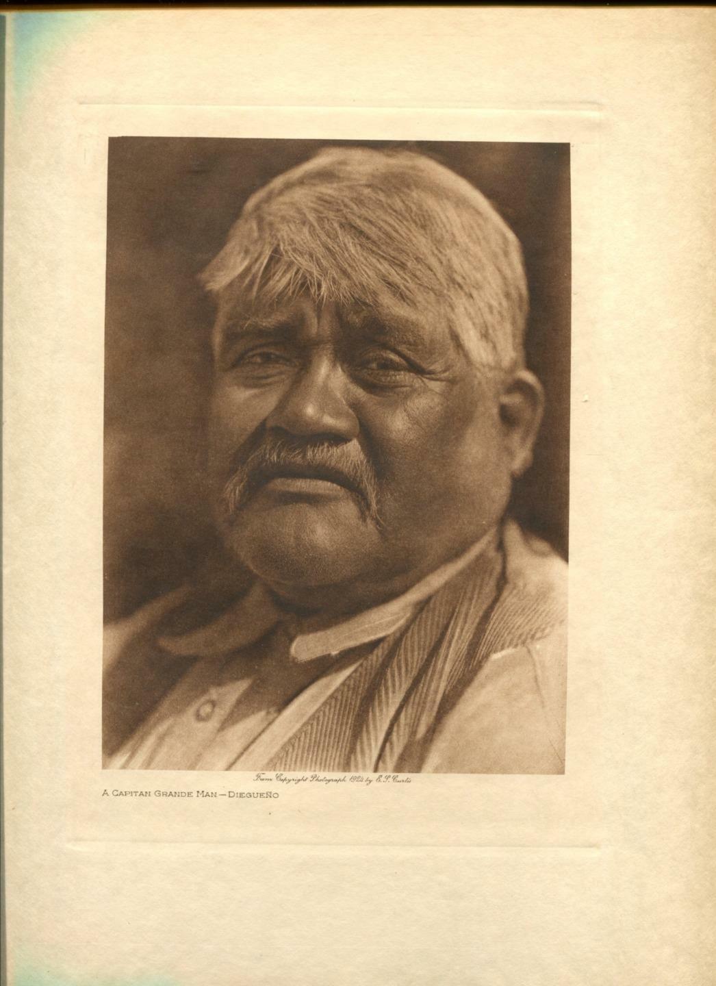 1924 Original Photogravure | Capitan Grande Man | Edward Curtis | 5 1/2 x 7 1/2