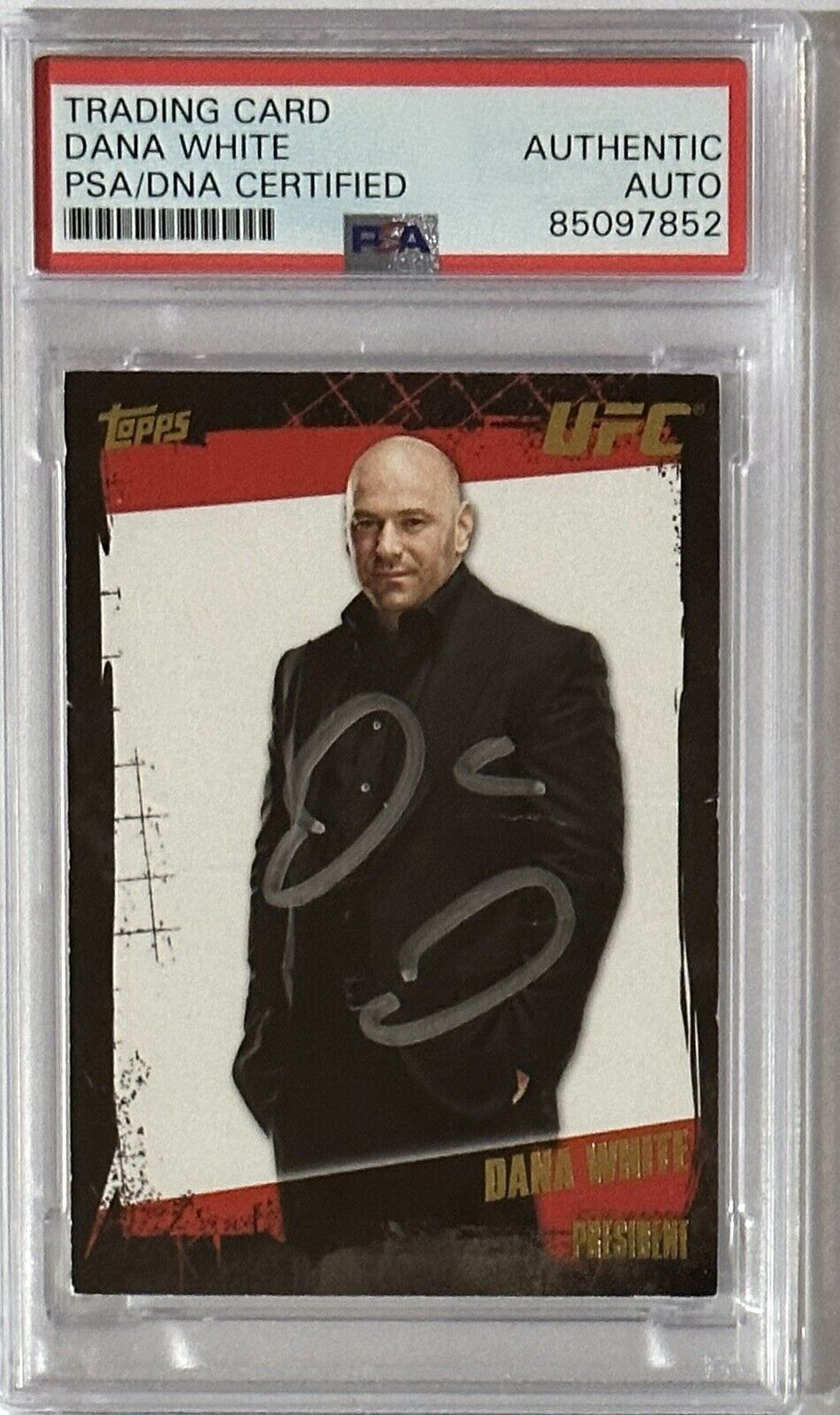 2010 Topps UFC GOLD Parallel Dana White Signed Card PSA DNA AUTOGRAPH *CREASED*
