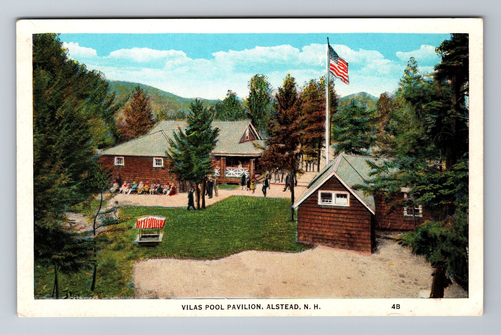 Alstead NH-New Hampshire, Vilas Pool Pavilion, Antique Souvenir Vintage Postcard