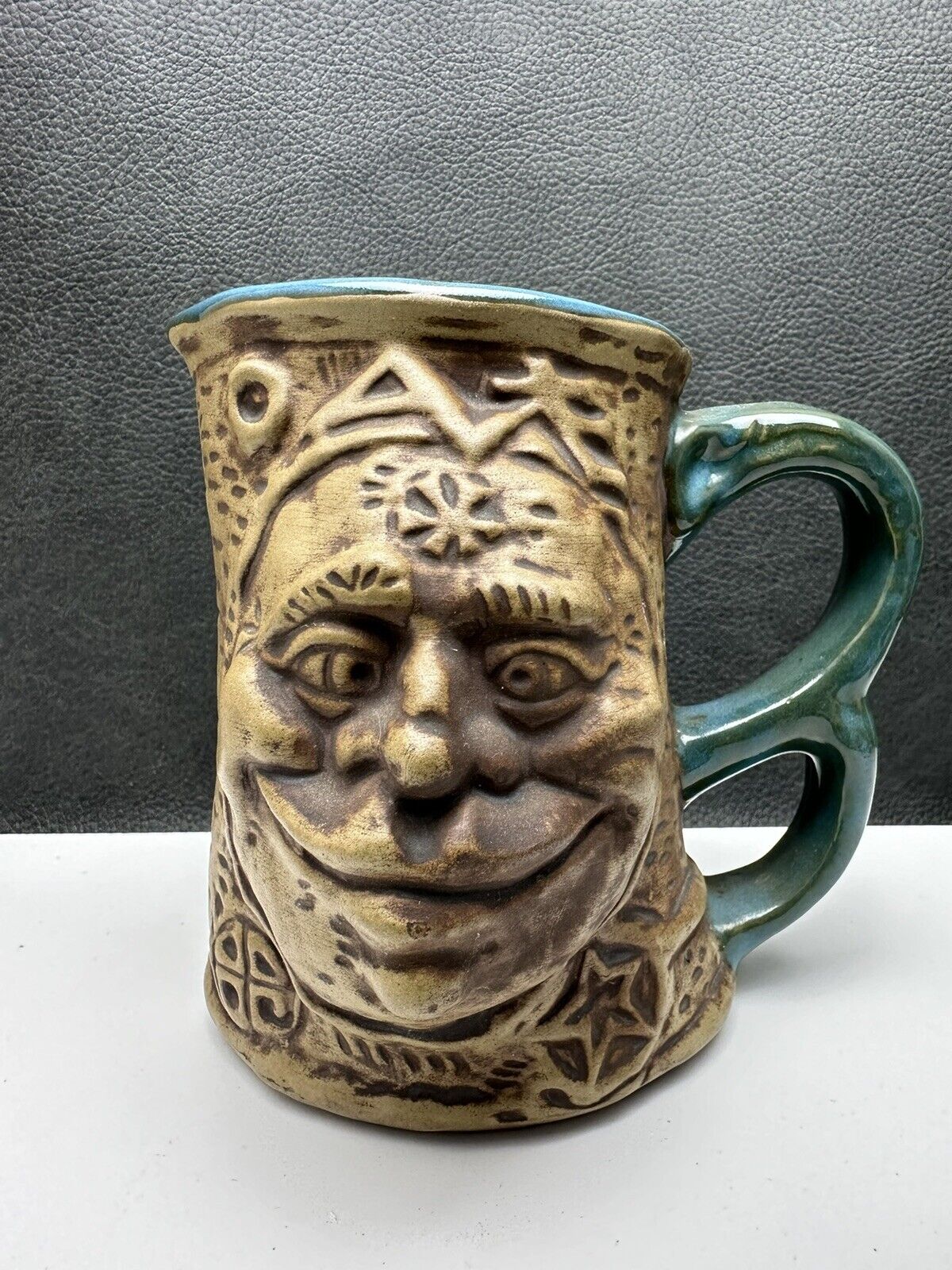 1971 Jim Rumph Pottery Mug Ogre w/ Troll Inside Medusa on Backside EXC COND