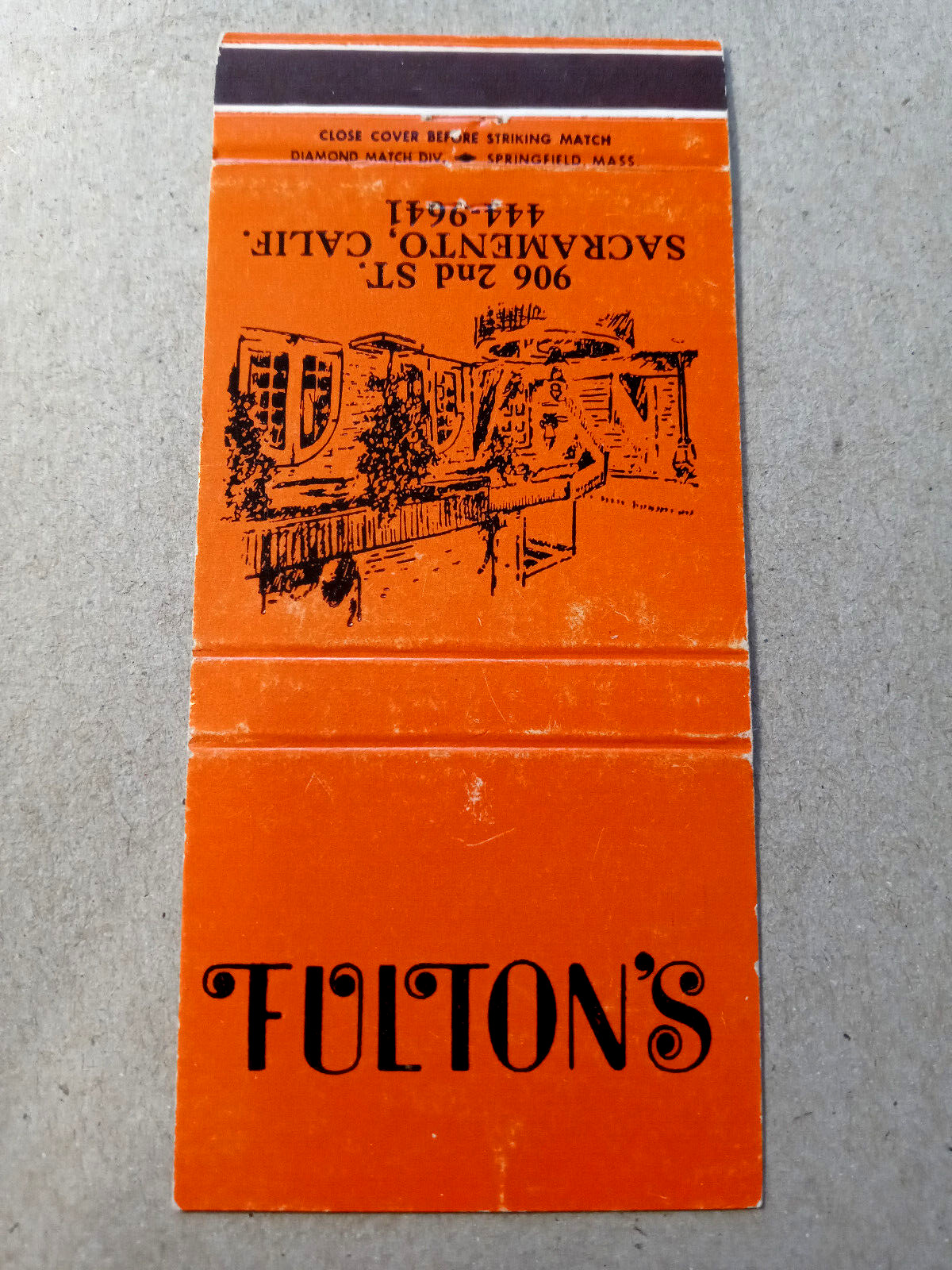 Vintage Matchbook: Fulton\'s, Sacramento, CA