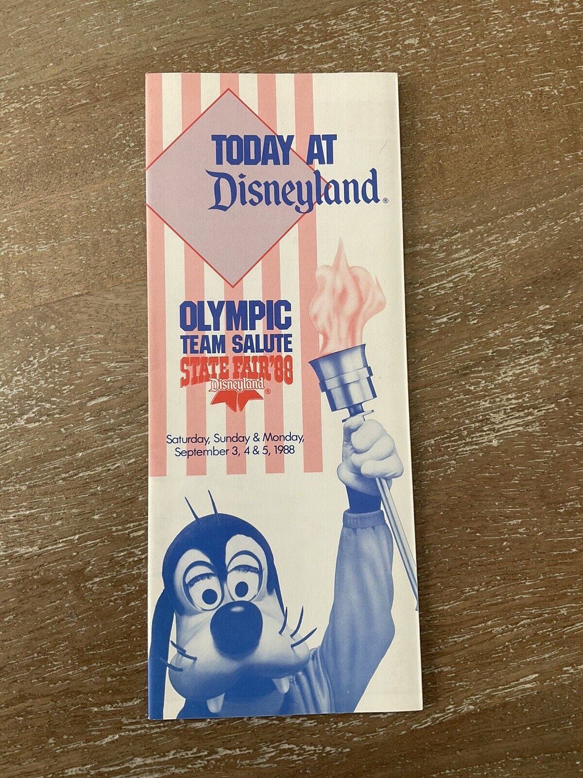 Disneyland Map Guide Olympic Team Salute State Fair 1988