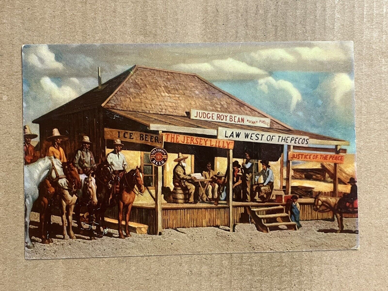 Postcard Langtry TX Texas Judge Roy Bean Museum Western Beer Signs Vintage PC
