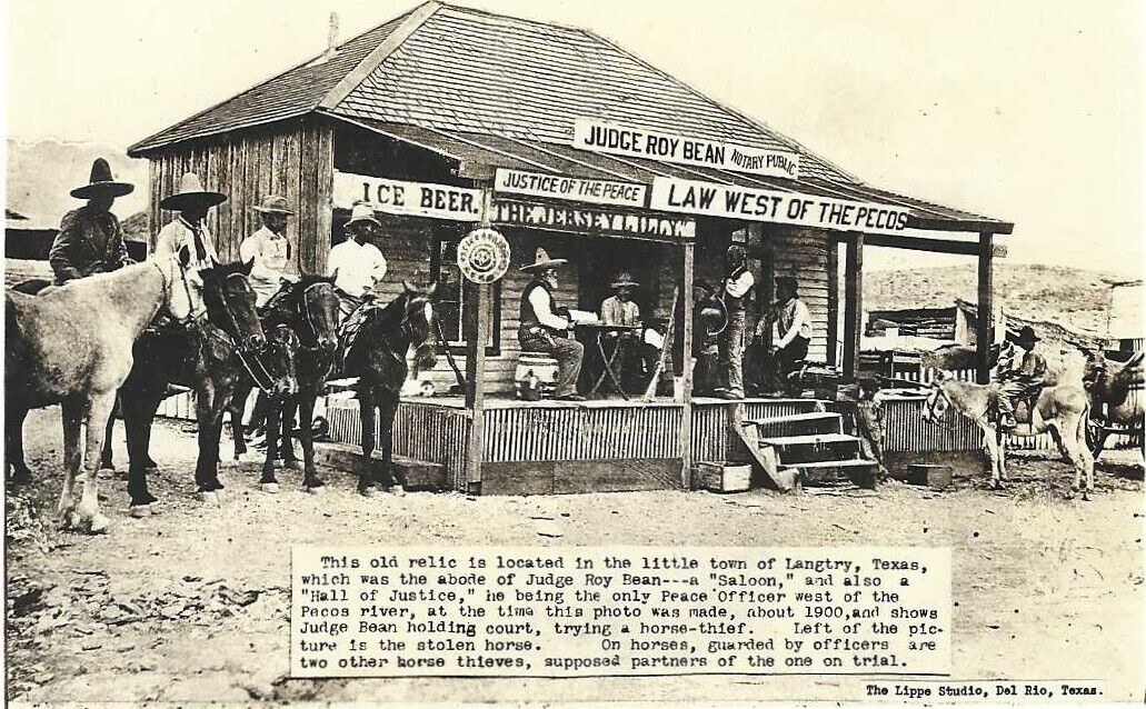 Colorful Judge And Saloon Keeper Roy Bean Holds Court And Tries A Horse Thief