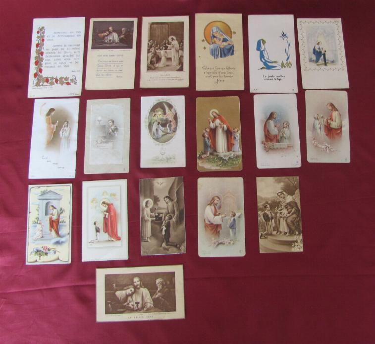 1960s VINTAGE ORIGINAL COLLECTION OF 18 CHRISTIAN JESUS CHRIST CARDS