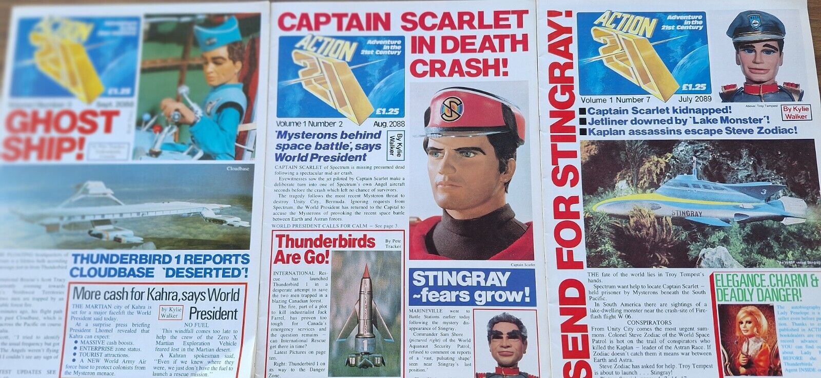 Action 21 #2,3 7 ( Uk ) Thunderbirds RARE 1989 Magazine Lot  