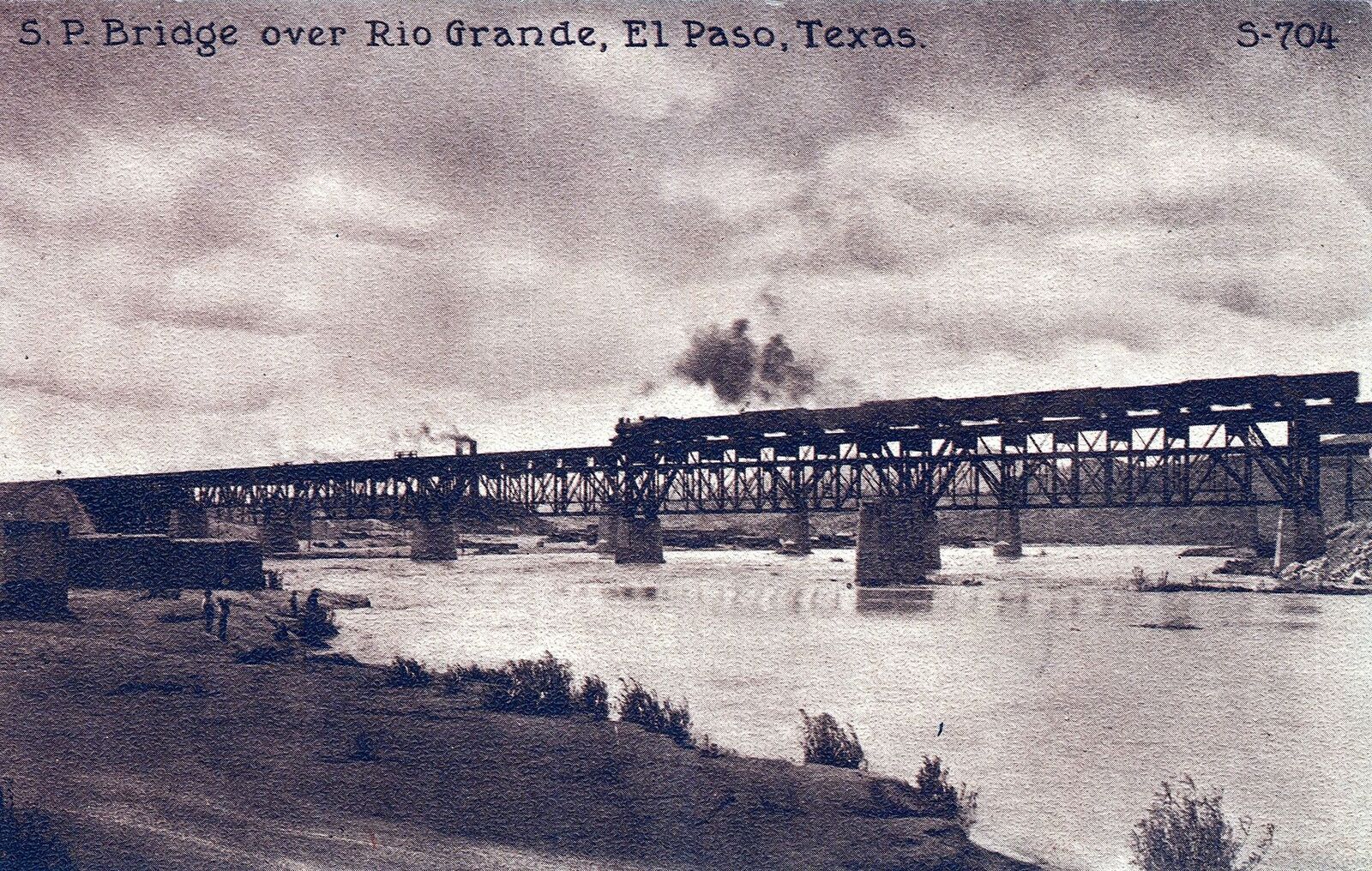 EL PASO TX - S. P. Bridge Over Rio Grande Postcard