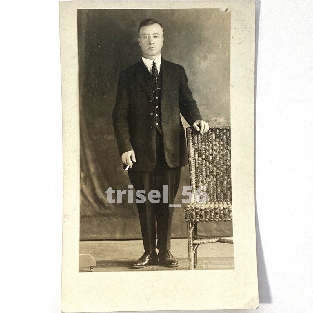 Vintage Real Photo RPPC Postcard Of German Gentleman Godfather Early 1900’s