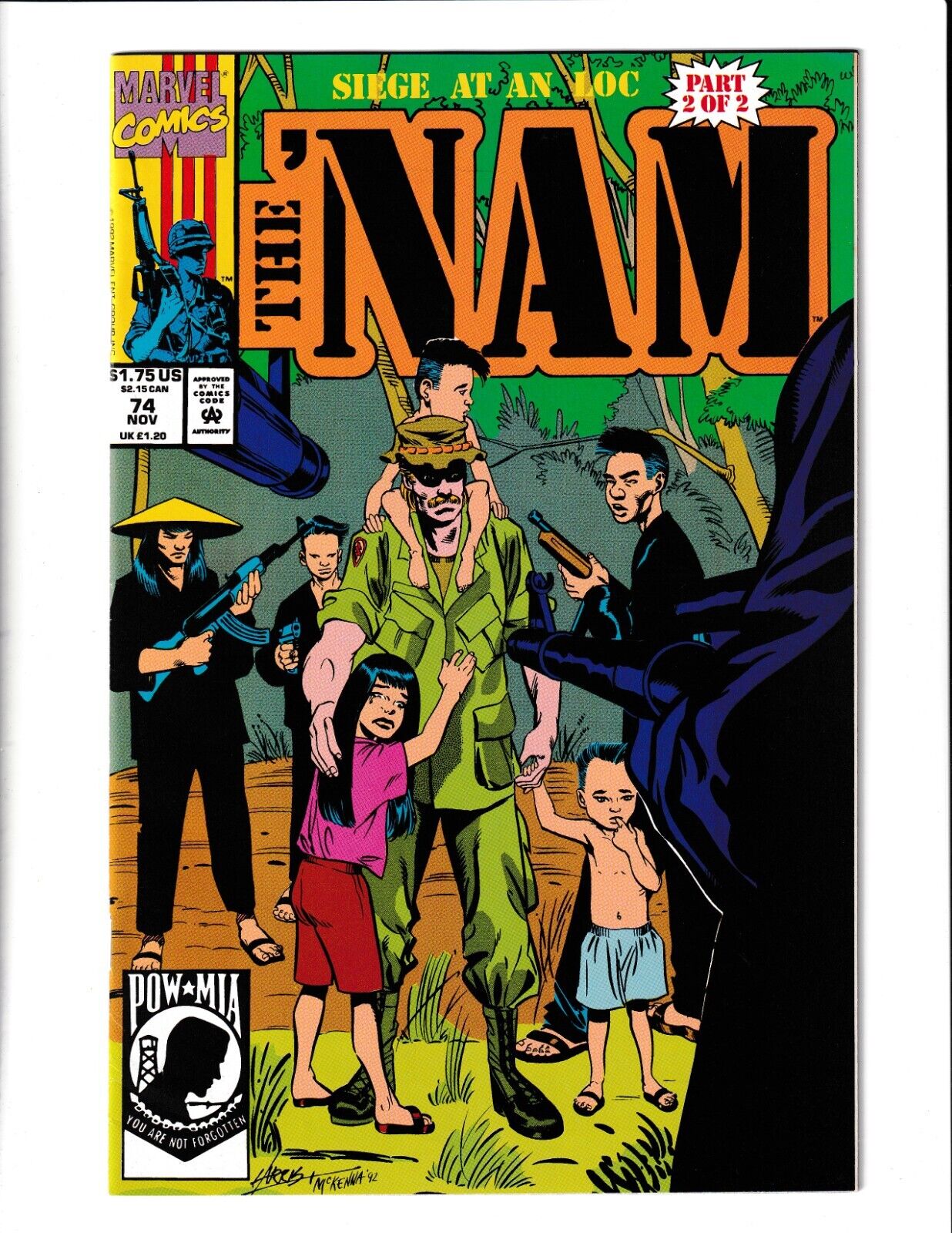 THE \'NAM 74 VF MARVEL COMICS BOOK HARRIS/LOMAX VIETNAM LOW PRINT RUN (1992)