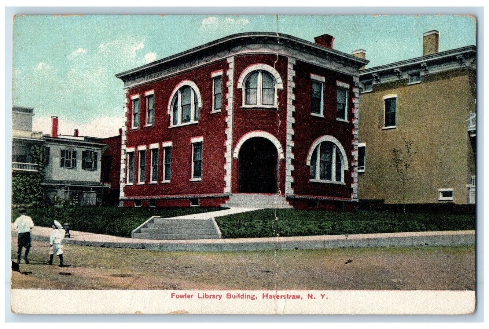 c1910's Fowler Library Building Haverstraw New York NY Unposted Postcard