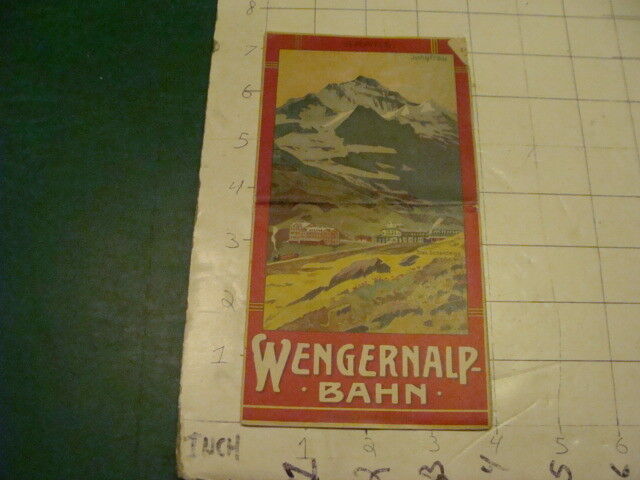 Vintage Original Brochure: 1907 WENGERNALP - BAHN - w map - RAILROAD, just great