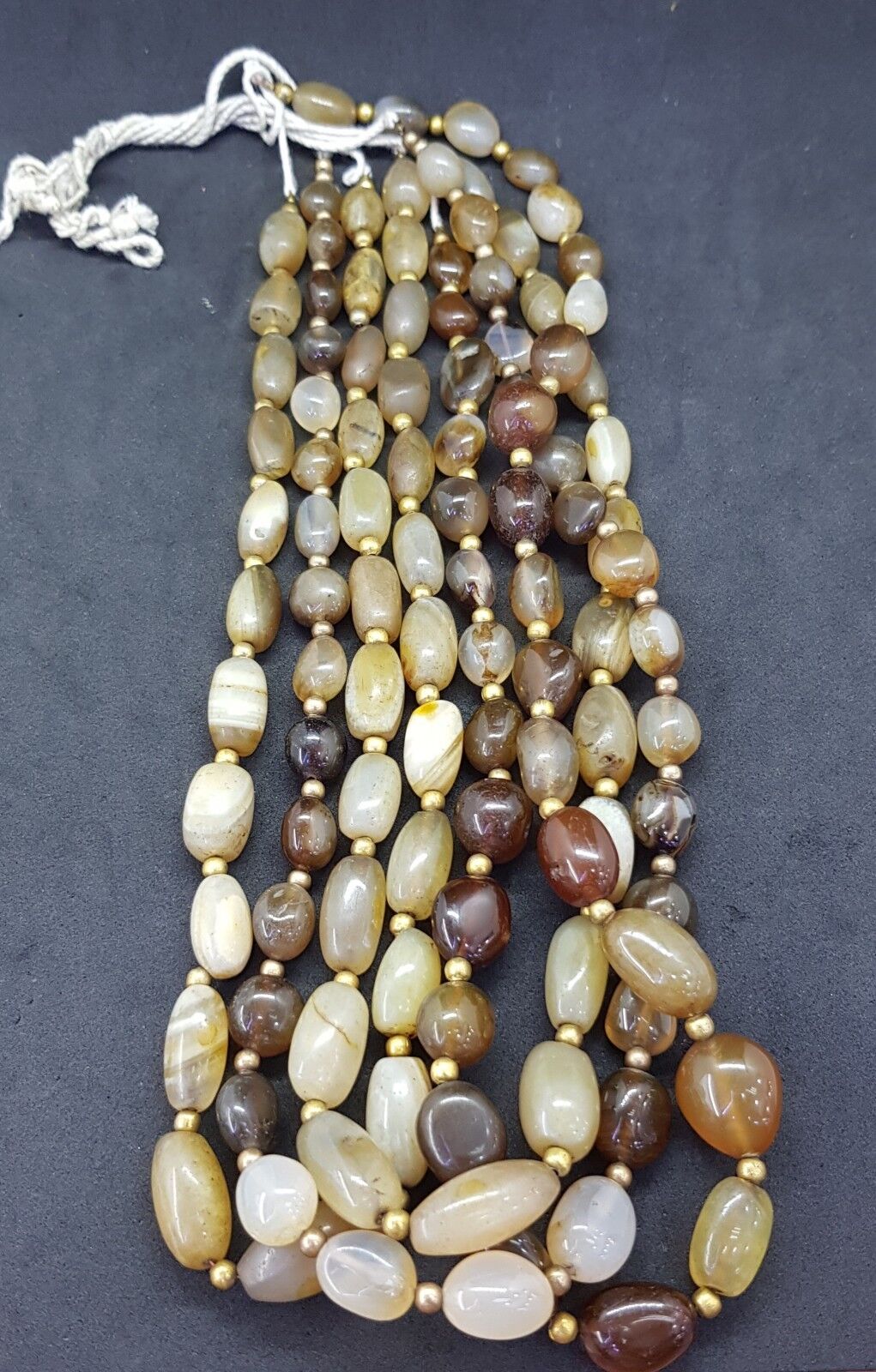 4 string Beautiful Brown Color Old Agate Stone Beads #12A 