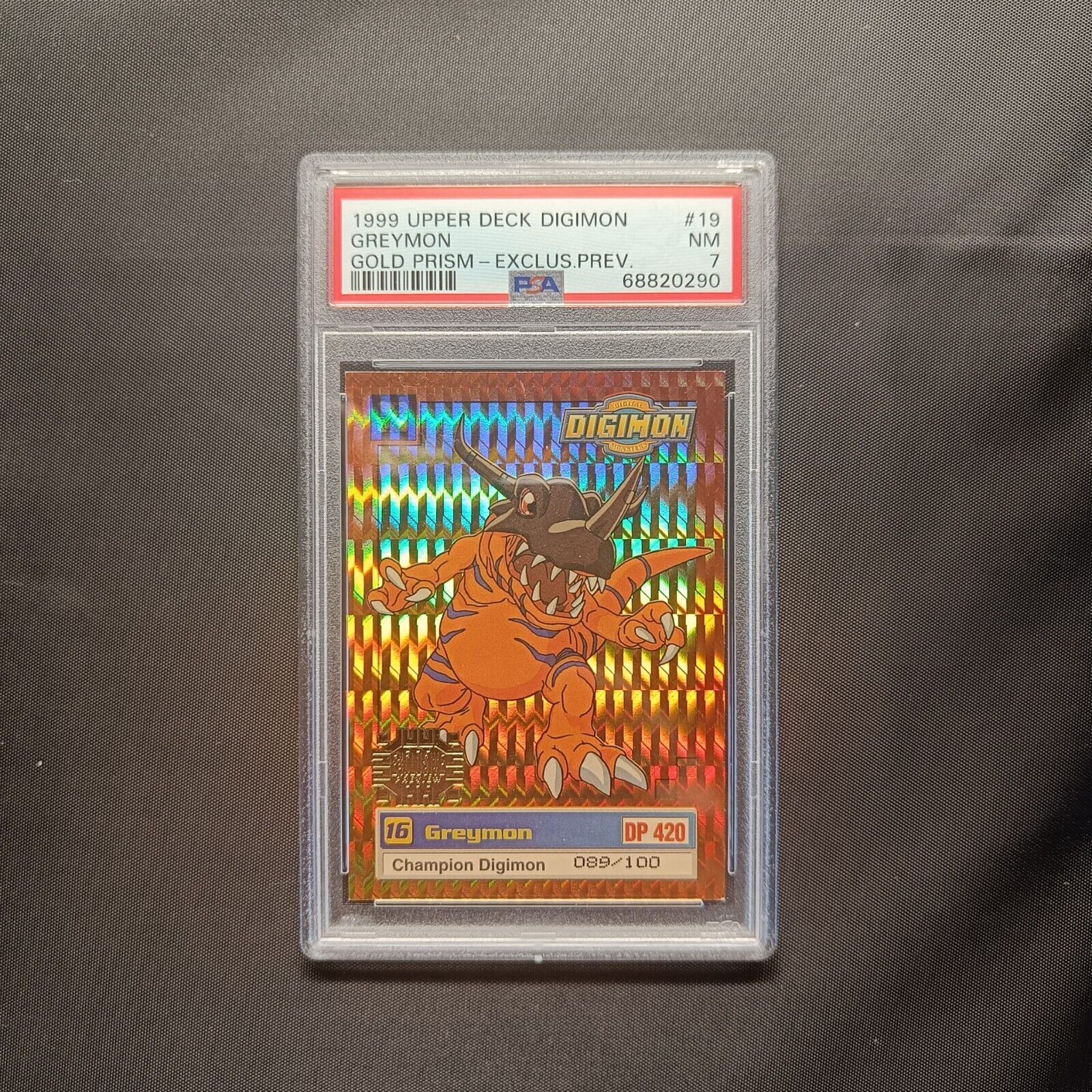 Greymon Gold Prism Exclusive Preview numbered 089/100, Unique item