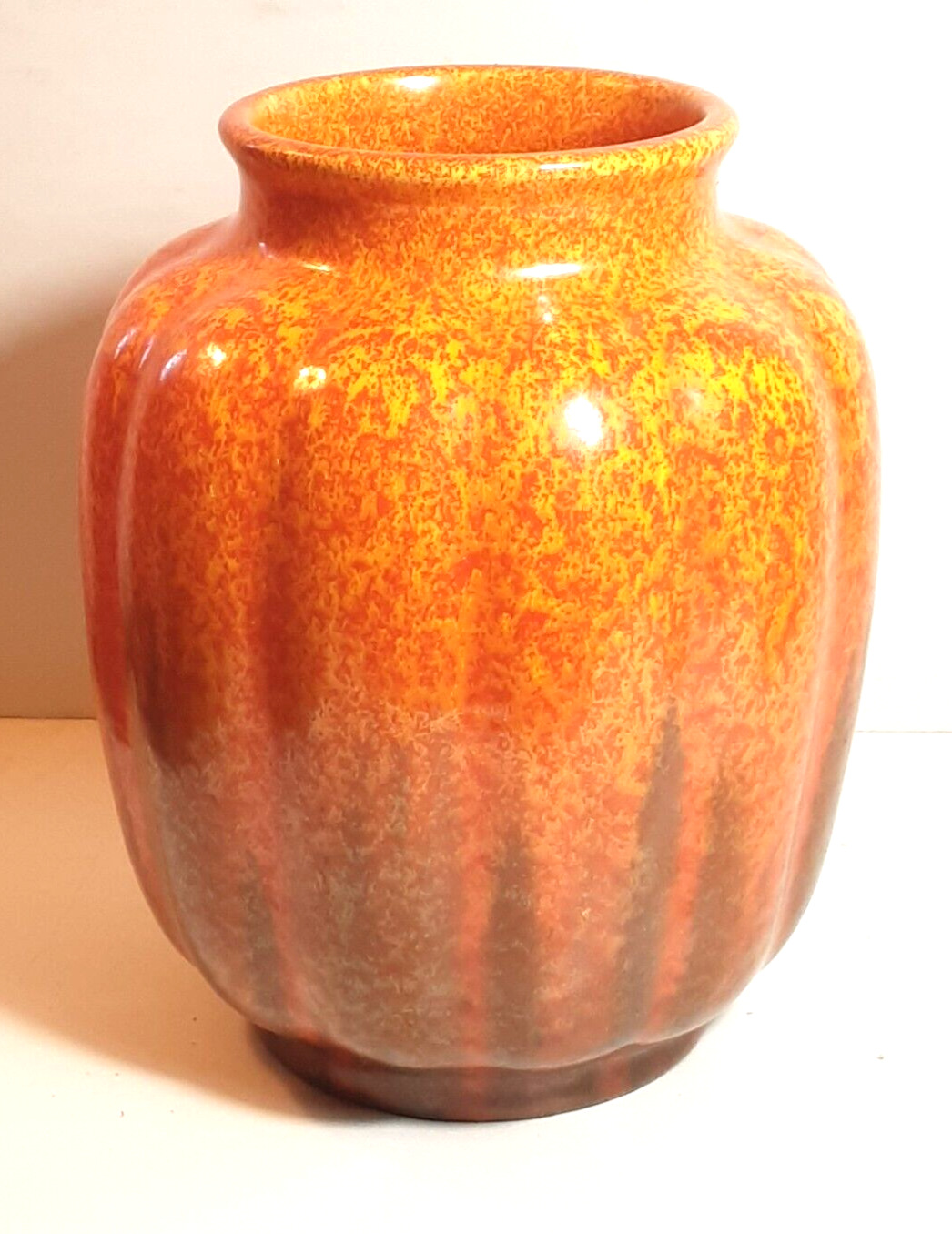 Vintage 1930s Pilkington’s Royal Lancastrian Orange Vermillion Vase 3202  Rare