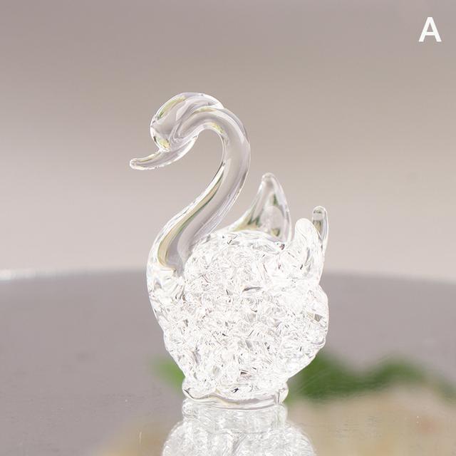 Figurine Animal Swan Crystal Ornaments Clear Small Modern Novelty Carved Decor