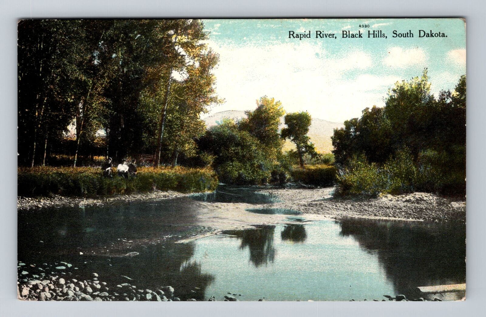 Black Hills SD-South Dakota, Rapid River, Antique, Vintage Postcard