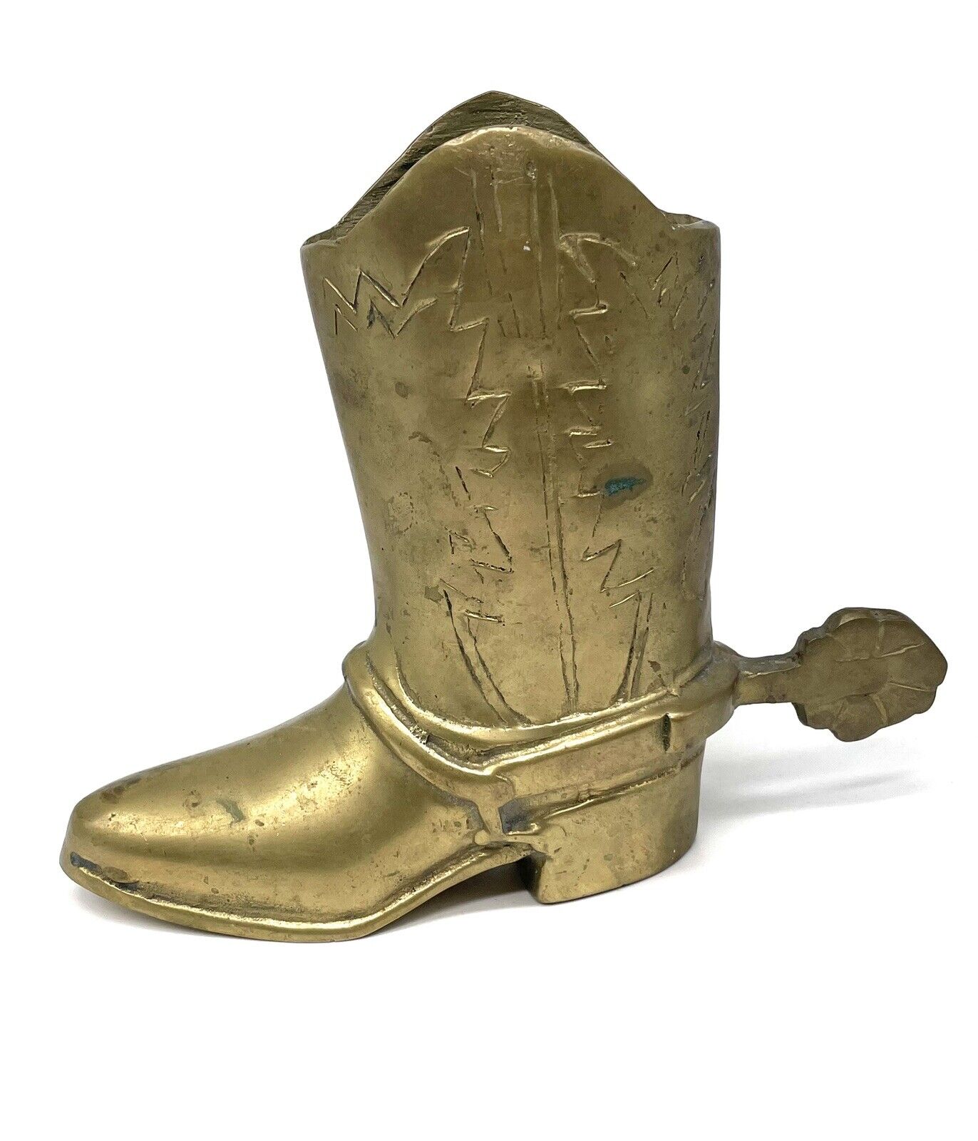 Vintage Brass 6” Cowboy Boot - Western Decor Brass Boot With Spur 