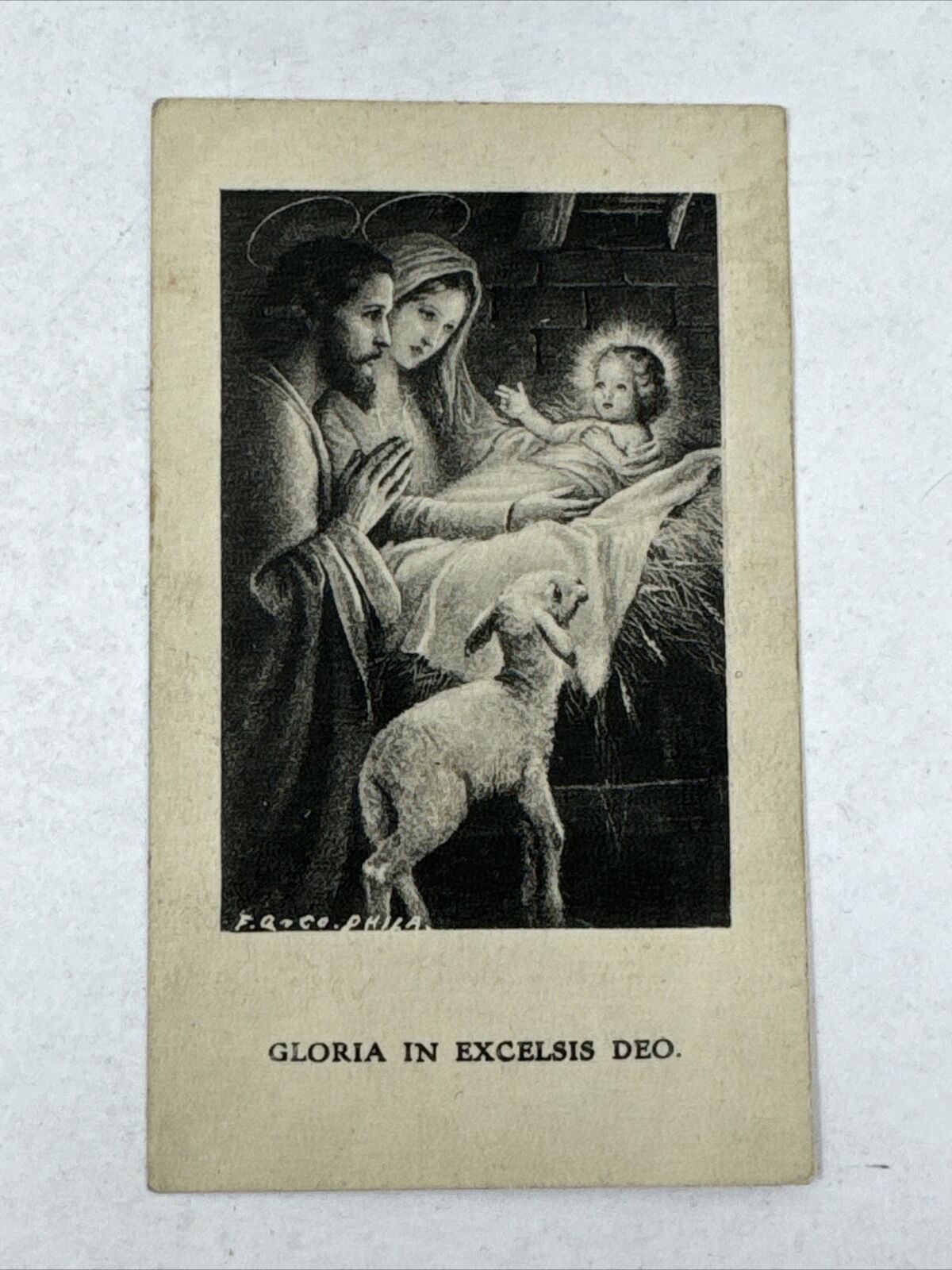 1916 Prayer Card Emanuel Church Christmas Gloria in Excelsis Deo