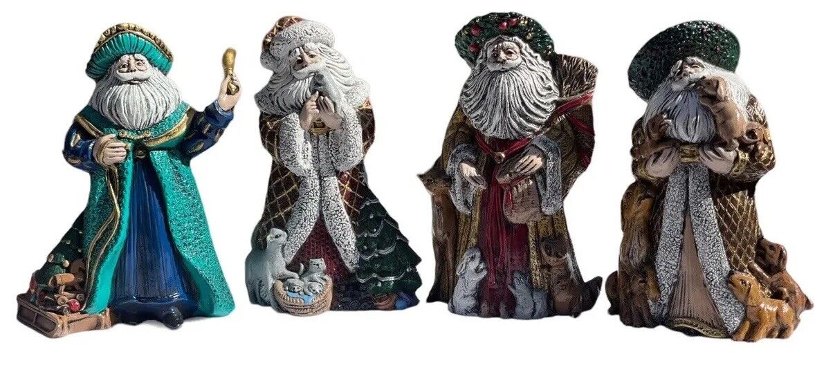Santa Set Of 4 Figurine 10” Handmade Old World Orthodox Father Christmas Clause