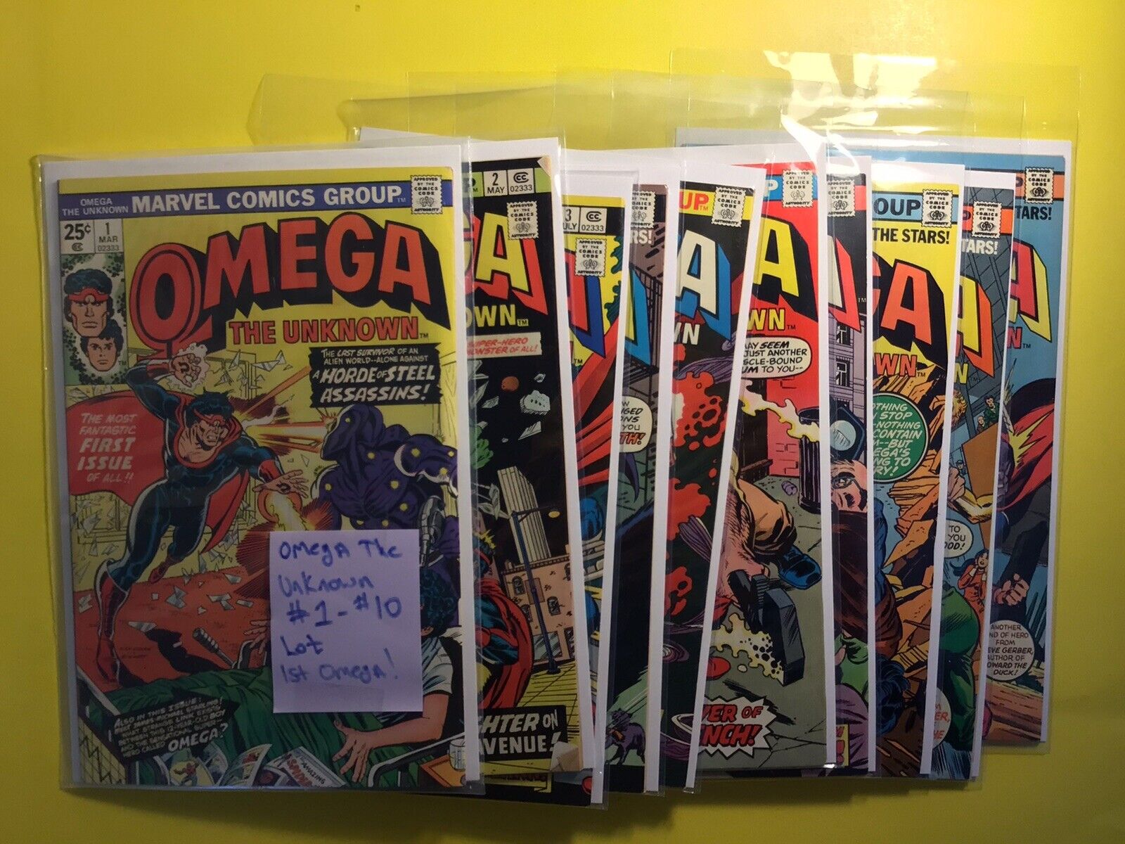 Omega The Unknown #1-#10 Complete Lot 1st Appearance Of Omega Marvel 1976.