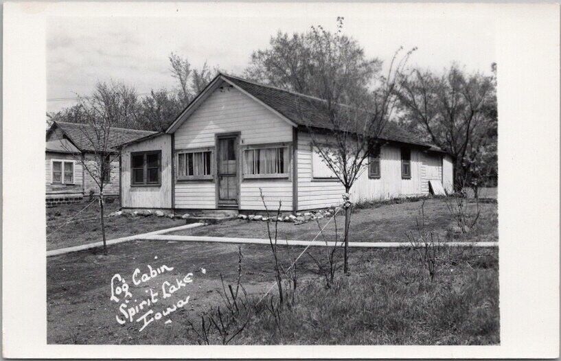 Vintage 1940s SPIRIT LAKE Iowa Real Photo RPPC Postcard \
