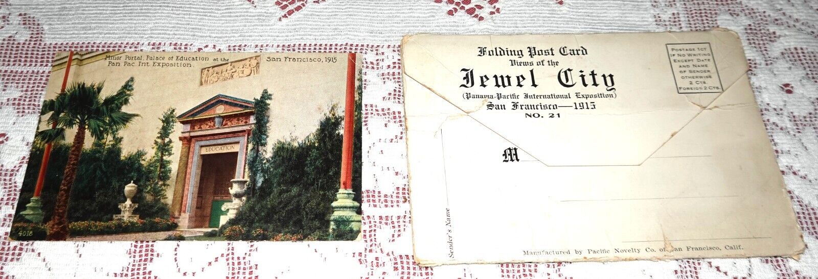 Folding Post Card - 1915 PANAMA-PACIFIC EXPOSITION - San Francisco - Jewel City