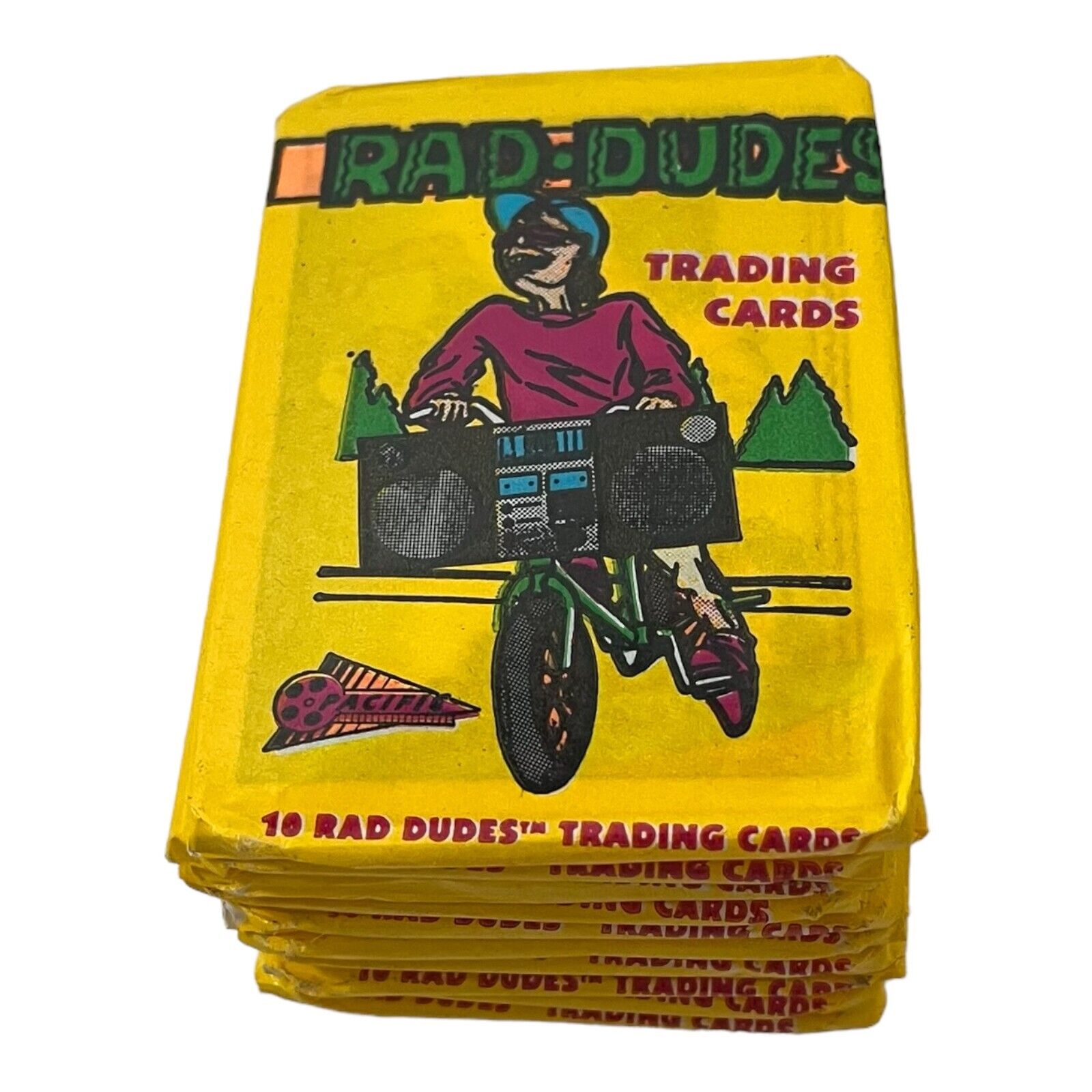 (10) 1990 Pacific Rad-Dudes 10 Card Pack Lot