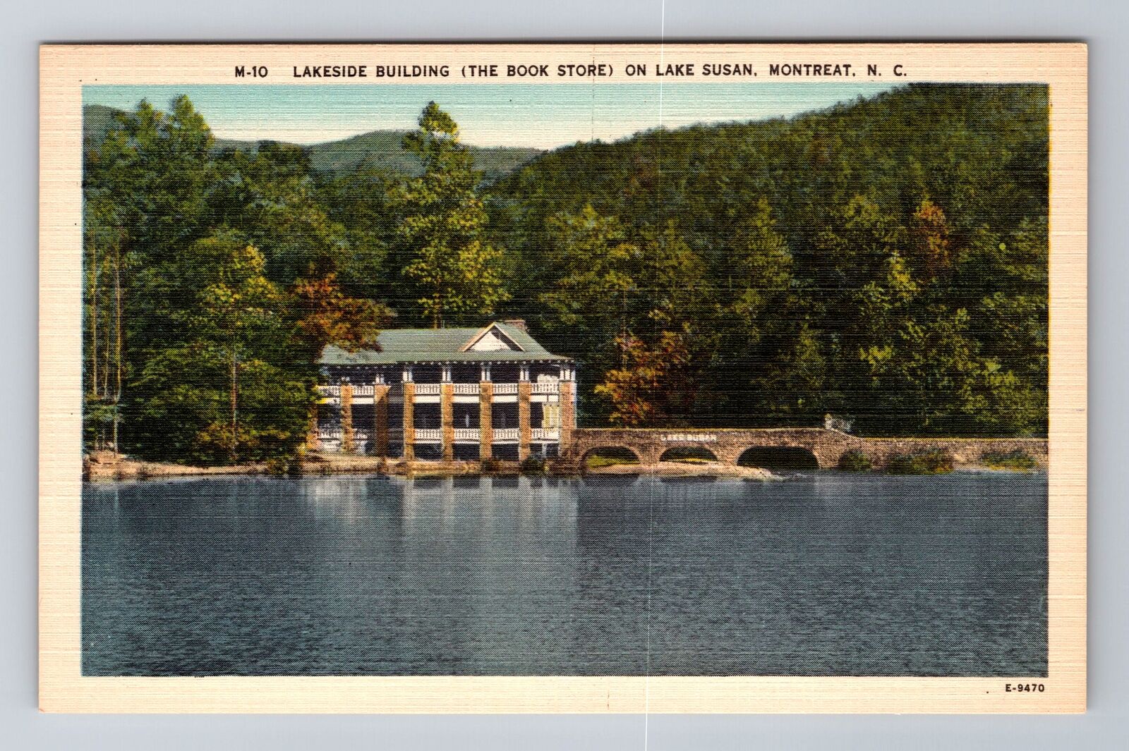 Montreat NC-North Carolina, Lakeside Building, Antique Souvenir Vintage Postcard