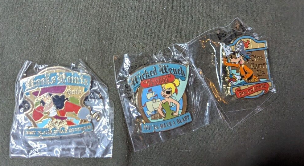 Disneyland GWP Pirates of the Carribean Pin Lot of 3 Sealed