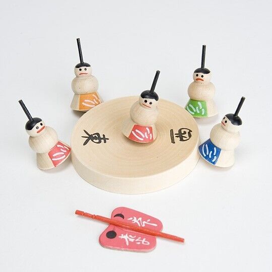 Sumo wrestlers Kokeshi Doll Mini Spinning Top decoration crafts wooden toy Japan