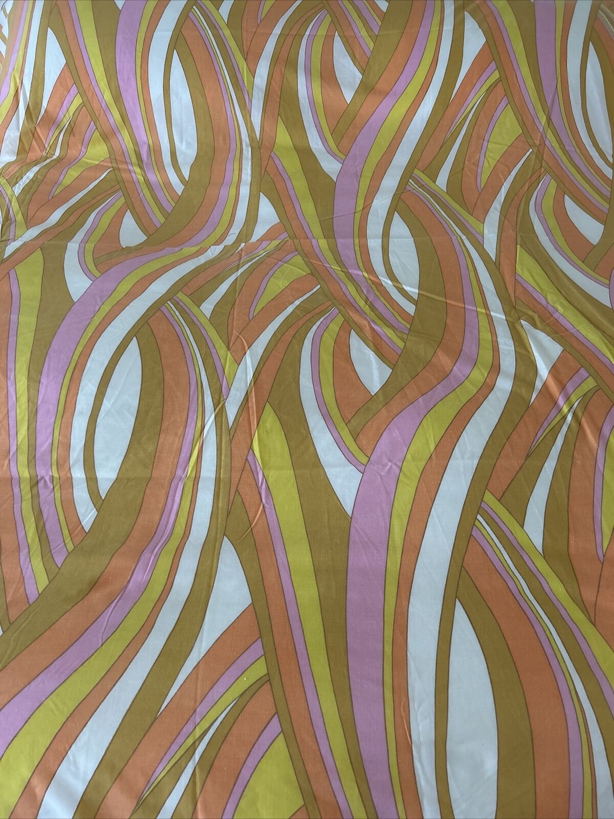 St.Marys Vintage 1970’s MOD psychedelic Orange  Full  Flat Sheet
