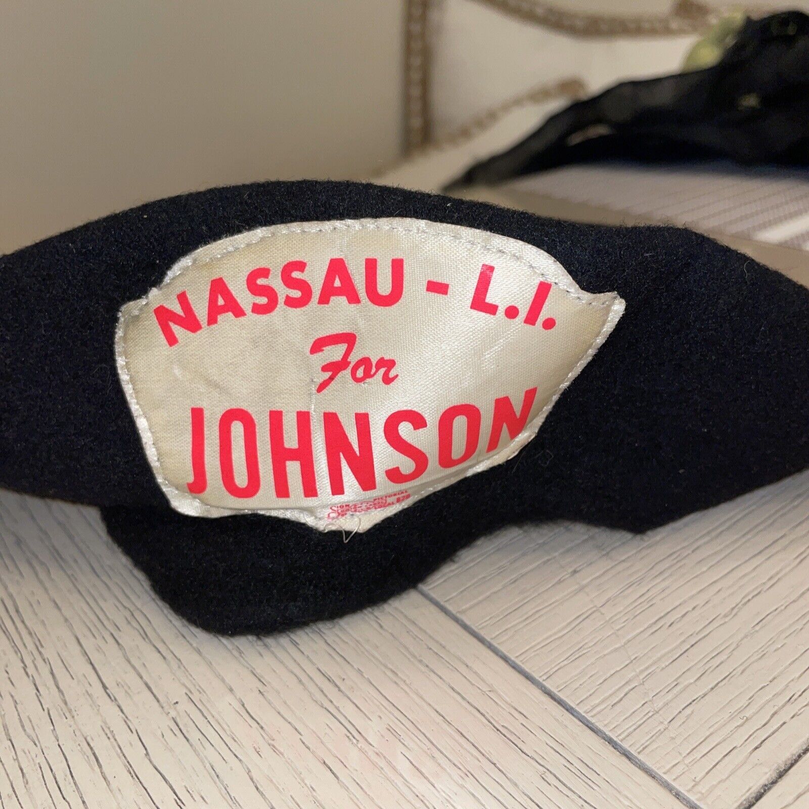 Vintage Nassau County Long Island For Johnson Presidential Campaign Hat