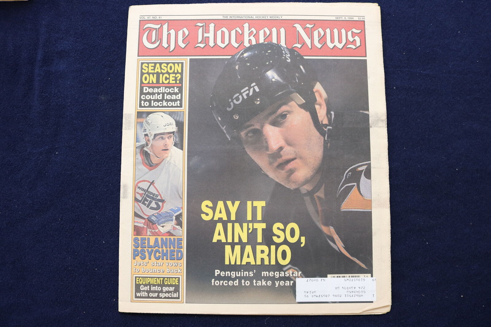 1994 SEPTEMBER 9 THE HOCKEY NEWS NEWSPAPER - MARIO LEMIEUX COVER - NP 8716