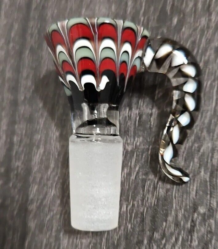 14mm Premium Glass Hookah Bowl Zebra Horn Twist Multi-Color Tye Dye
